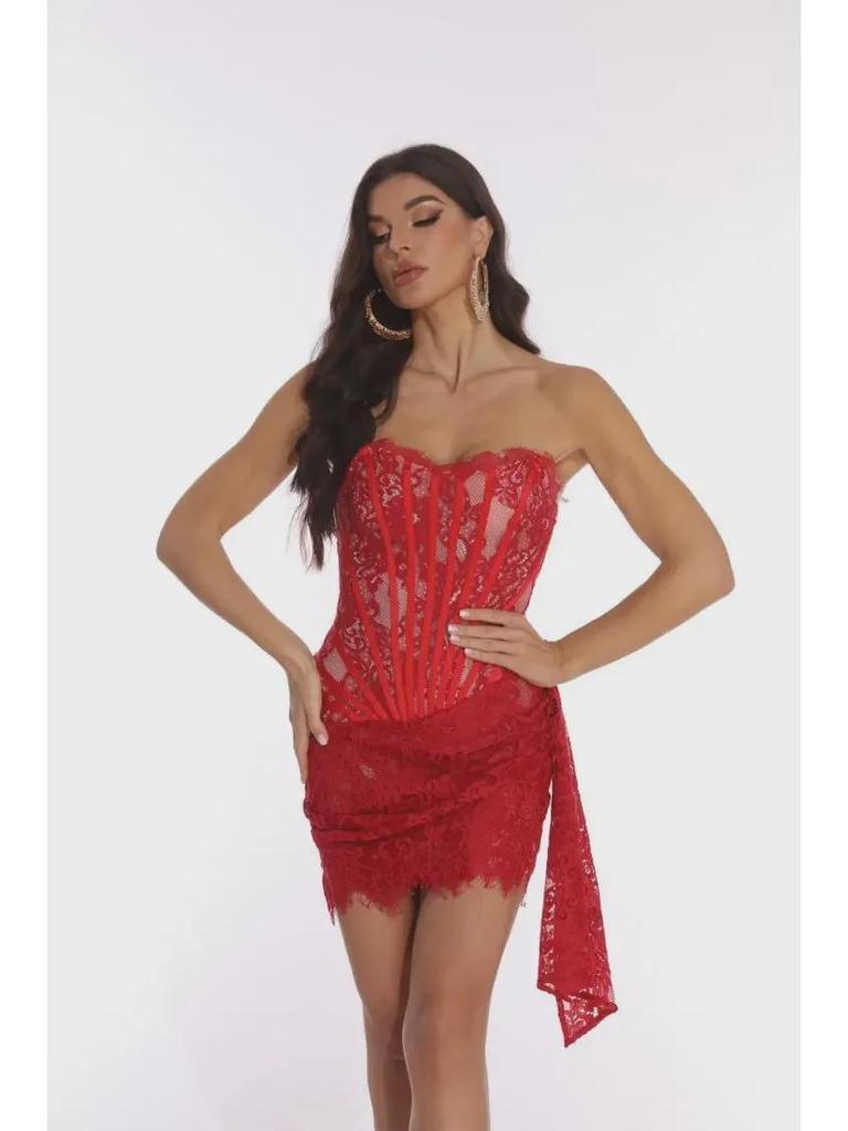 Špičkové evropské a americké trubkové šaty s krajkovým panelem - Elegantní dámská móda