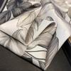 Korean version of fresh green leaf flower imitation silk square scarf spring and summer new commuting atmosphere versatile decorative silk scarf 71x71