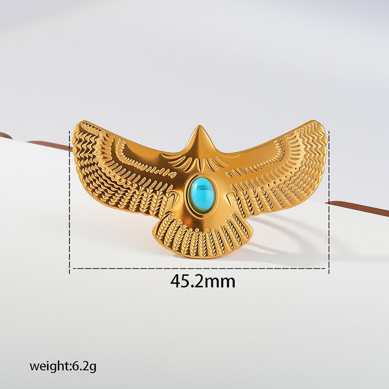 Stainless Steel Eagle Adjustable Finger Rings for Women Punk Gold Color Non Fading Ring Gothic Hip-Hop Waterproof Jewelry Gift