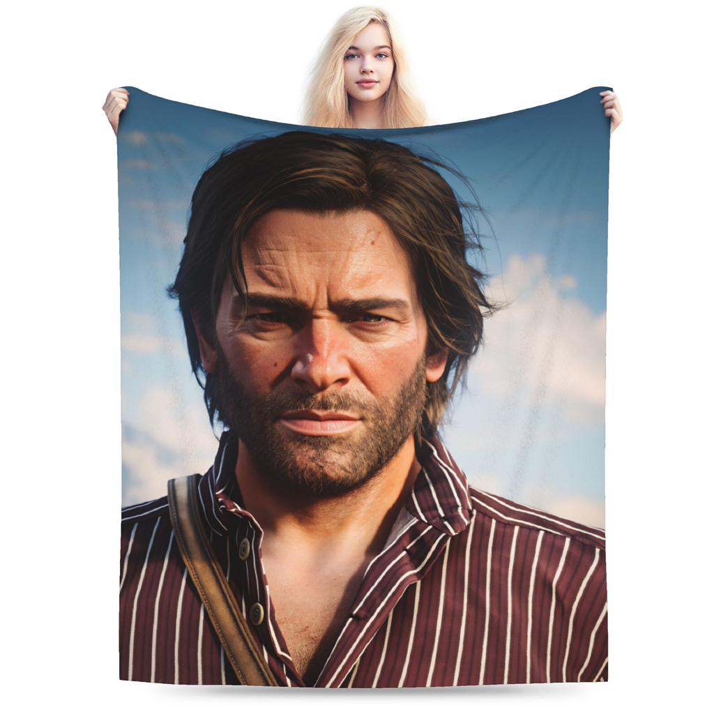 Arthur Morgan RDR Warm Soft Blankets  Boy Girl Plush Throw Blanket Couch Chair Flannel Bedspread Sofa Bed Cover