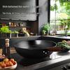 COOKER KING 32cm Wrought Iron Flat Bottom Wok