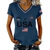 Womens Long Sleeve Tops Long Sleeve Shirts for Women Long Sleeve T Shirt Women Long Sleeve Tops for Women USA Print V Neck Casual