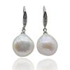 Pearl Earrings White Natural Pearl Women's Silver Earrings Baroque Irregular Water Drop Pendant Earrings Women's Earrings