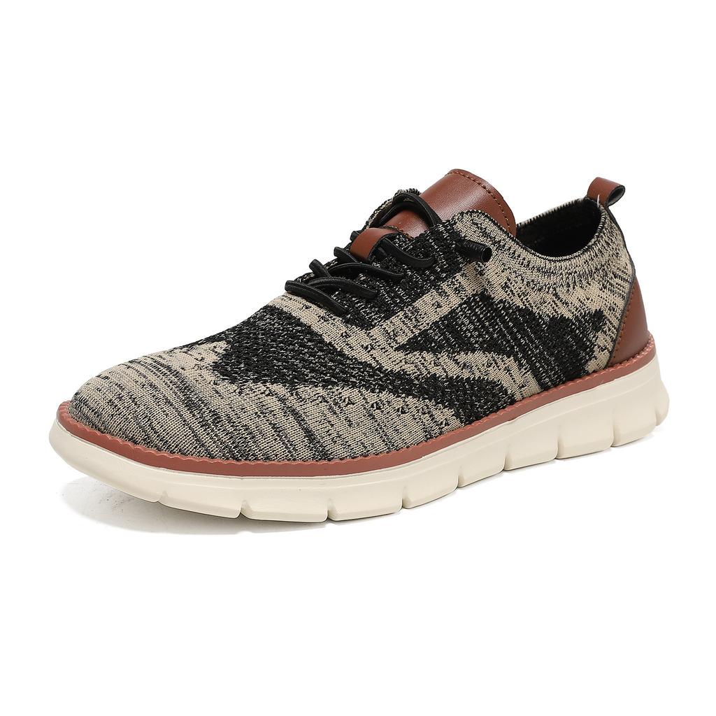 2025 British style men's shoes summer breathable sports shoes fly-woven mesh shoes men's large size 48 size running trendy shoes