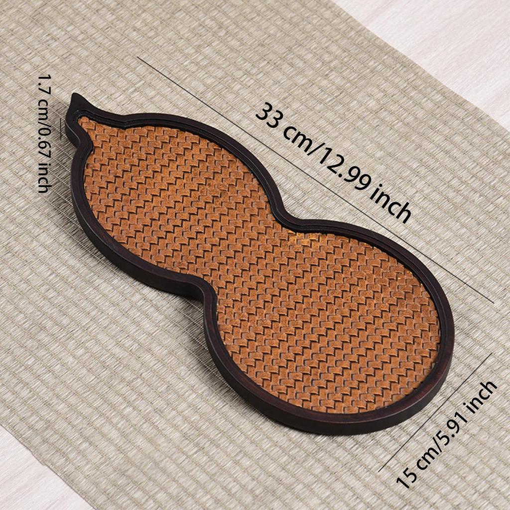 Chinese Stylish Tea Serving Tray Snack Serving Tray Gourd Shape Multiuse Storage Platter for Gift Family Dining Coffee Table