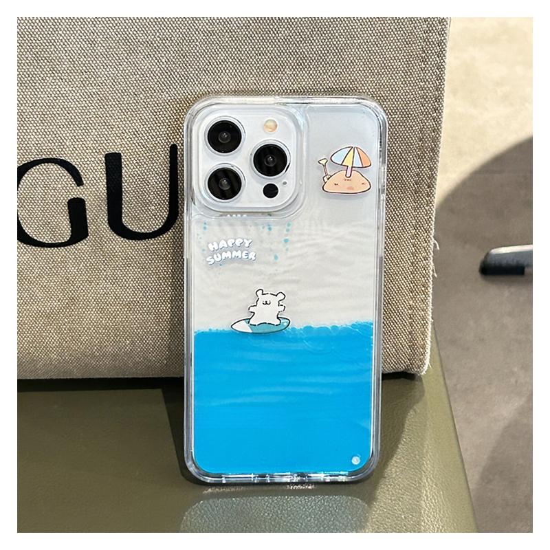 

Floating Decor Puppy Dog Liquid Case for iPhone 16 15 14 Pro Max 13 Dynamic Seawater Moving Around Cover Clear Hard Carcasas Hot for iphone14pro(6.1 )
