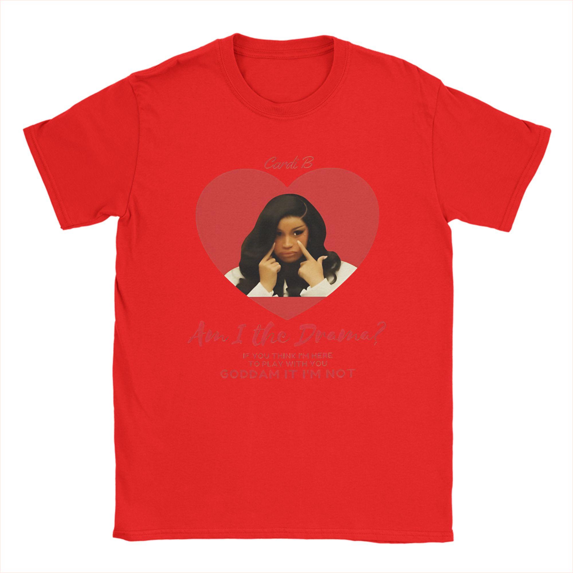 

Novelty Cardi B Am I The Drama 2026 Art TShirts Unisex Crewneck Cotton T Shirt Short Sleeve Tee Shirt Printed Tops S