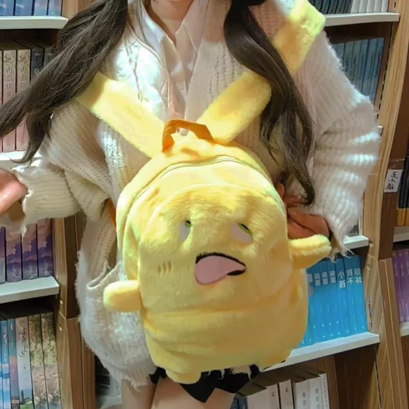 Kawaii Plush Dragon Cartoon Backpack For Girls And Boys With Storage Pocket