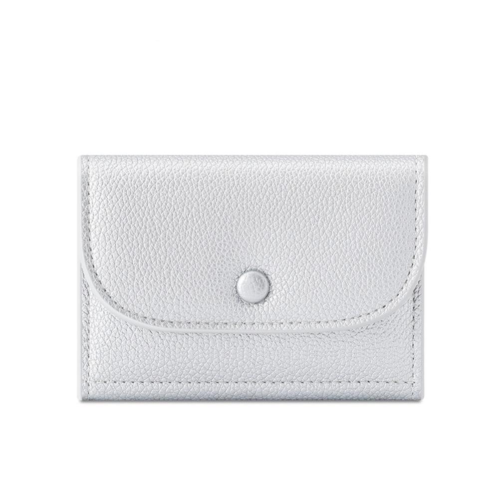 Elegant Lychee Grain Coin Purse Ultra Thin PU Leather Card Holder Women Short Wallet Outdoor