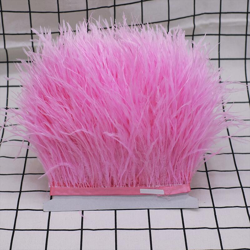 Natural Ostrich Feather Ribbon Trim 10M Diy Sewing Decor for Wedding Dress Clothing Craft Needlework Handicraft Feather Cloth