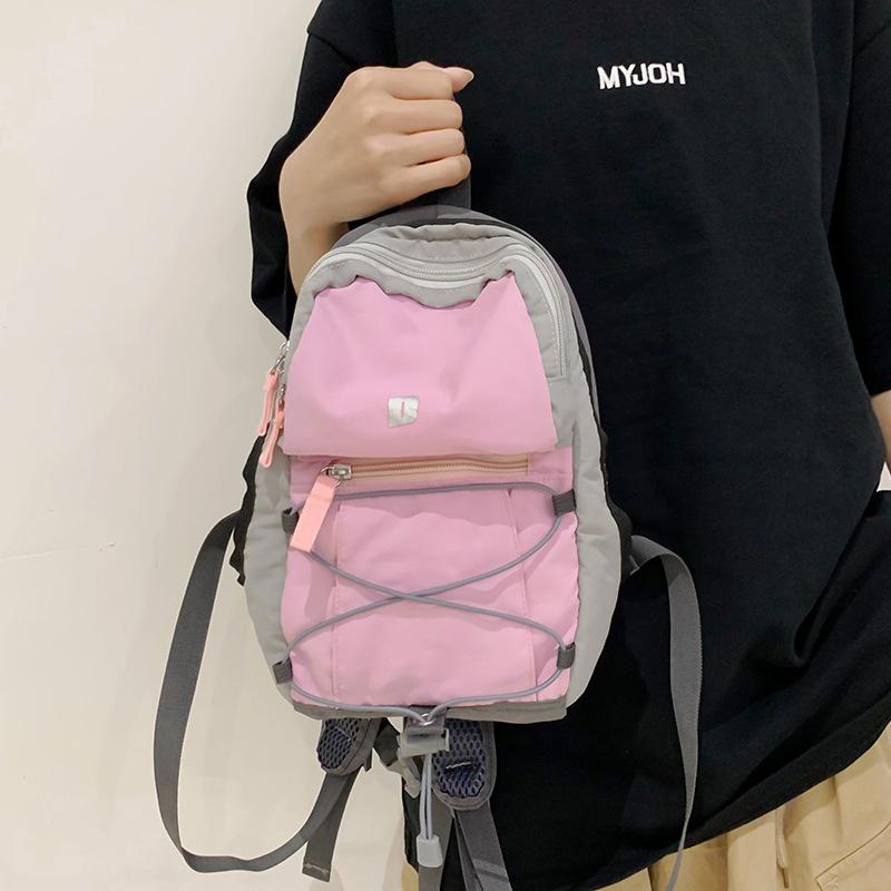 Outdoor Backpack Contrast Color Backpack Student Small Backpack Lightweight Travel Bag