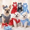 Bow Headband Cat Dog Princess Dress Polka Dots Printing Pet Dress Cute Pet Skirts  Spring Summer