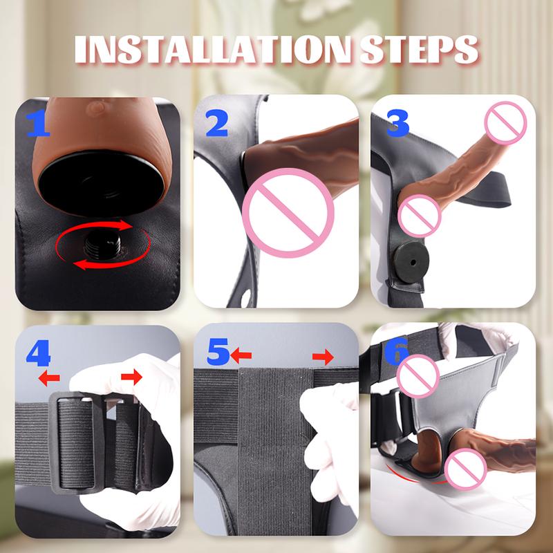 Strap On Double Head Telescopic Dildo Vibrator Realistic Wearable Massager Artificial Panties For Lesbian Adult Products Sex Toy