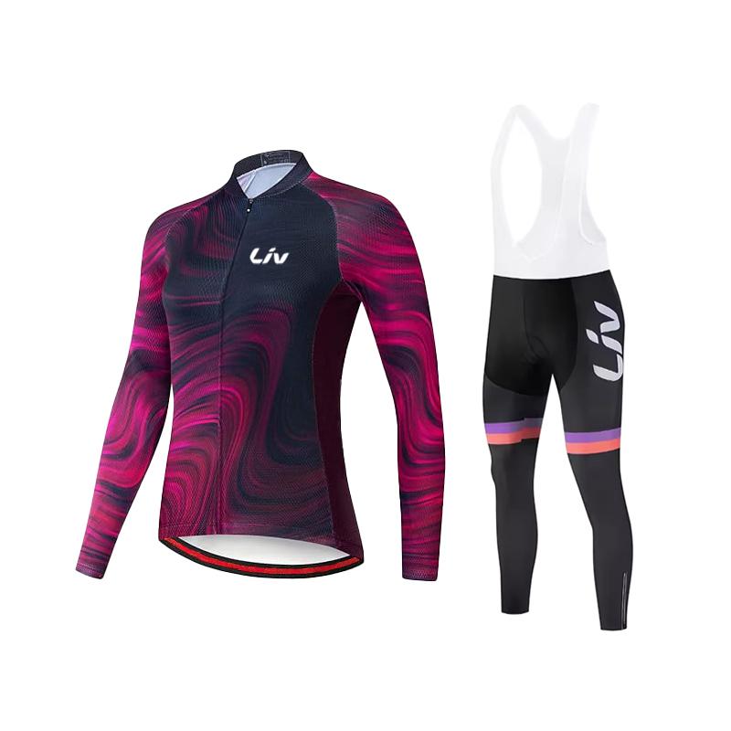 Autumn Long Sleeved Breathable Cycling Suit Set 2026 Women s  Bicycle Jersey Quick Drying Outdoor Sportswear Cycling Bib Bicycle Shirt XS