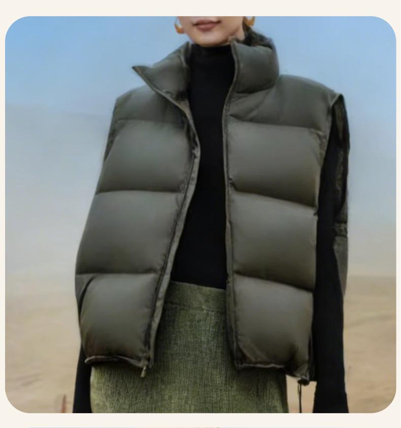 Women's Stand Collar Puff Down Vest - New Style Winter Sleeveless Gilet