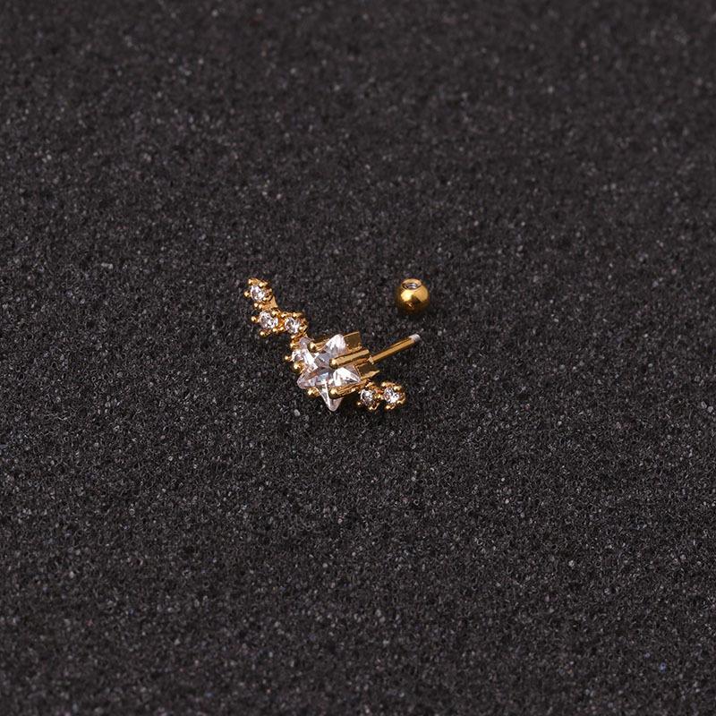 Cartilage Rook Stud Conch Screw Back Earring Stainless Steel Jewelry Piercing