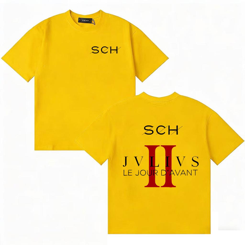 Rapper SCH Album JVLIVS Graphic Harajuku Casual Oversized Retro TShirt for Unisexs Women Y2K Cozy Cotton Summer Streetwear Tshrit