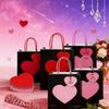 10/12pcs Handheld Kraft Paper Gift Bags DIY LOVE Gift Packing Bag Heart Shaped Bag  Wedding Party