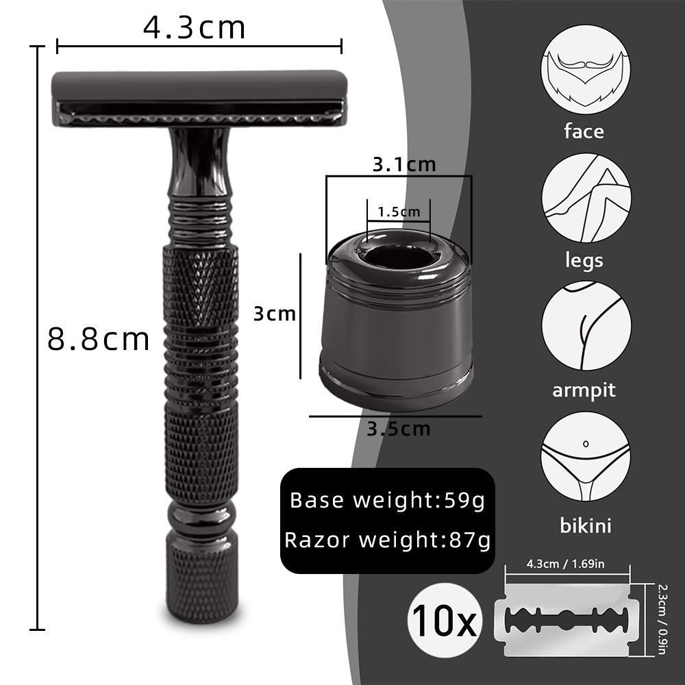 Pure Copper Handle Double-Sided Old-Fashioned Manual Razor for Men