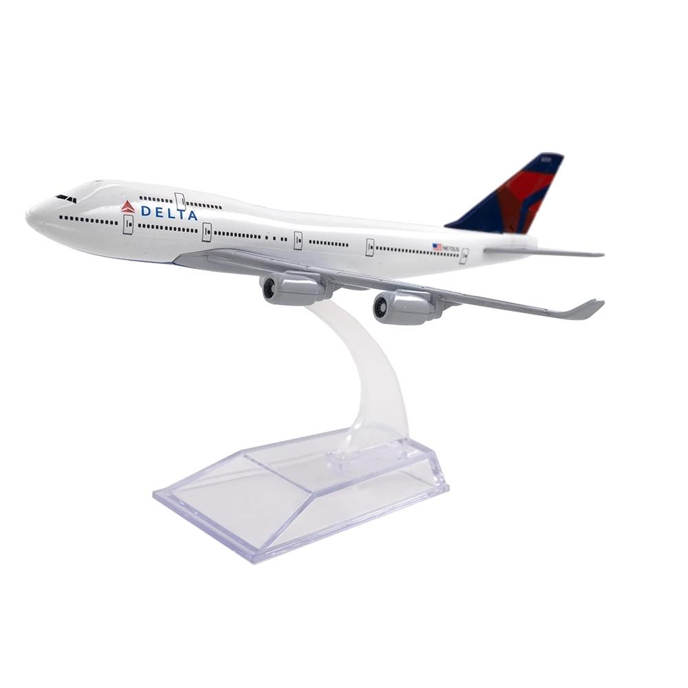 1:400 Alloy 16cm Aircraft Model for Delta B747 Plane Model Simulation Aviation Collectibles Souvenir Static Display Home Decorat