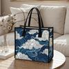 Vintage Cloud Pattern Tote Bag Large Capacity Daily Casual Shoulder Handbag For Shopping Travel Outdoor Use
