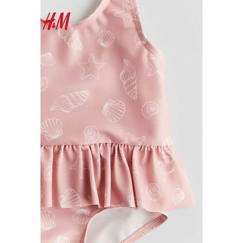 

HM 2025 Summer New Children s Clothing Baby Girl Print One-Piece Swimsuit 1269093 Pink/Shell 110/56(2-4Y)