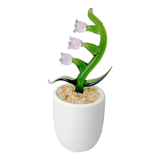 Creative Glass Cactus Ornament Mini Desktop Plant Decor for Office Home Handcrafted Decorative Flower Gifts for Plant Lovers & Desk Accessory