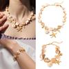 Adjustable Length Stainless Steel Bohemian Ocean Starfish Shell Necklace/bracelet Jewelry For Summer Beach Vacation Gift