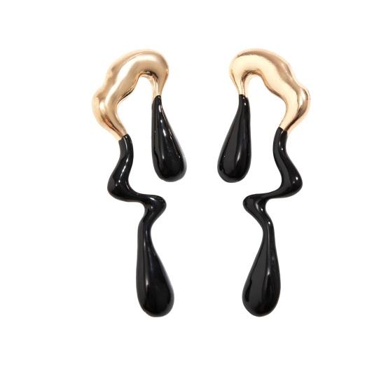 1 Pair Women Earring Irregular Liquid Water  Long Earrings