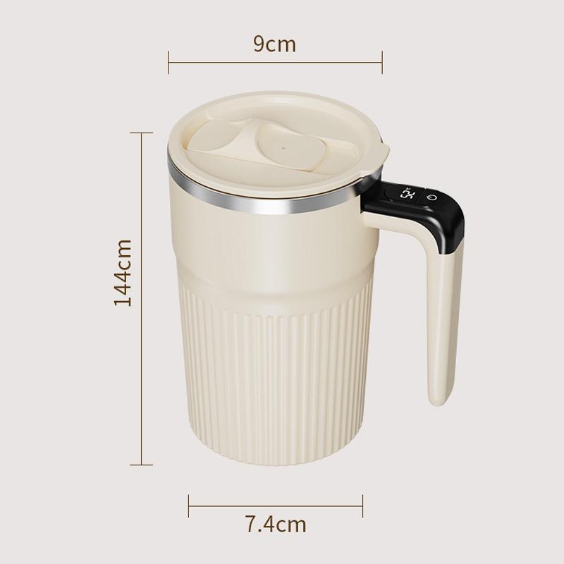 400Ml Mixing Cup Led Temperature Display Cup 304 Stainless Steel Magnetic Rotating Stirring Milk Coffee Self Stirring Mug