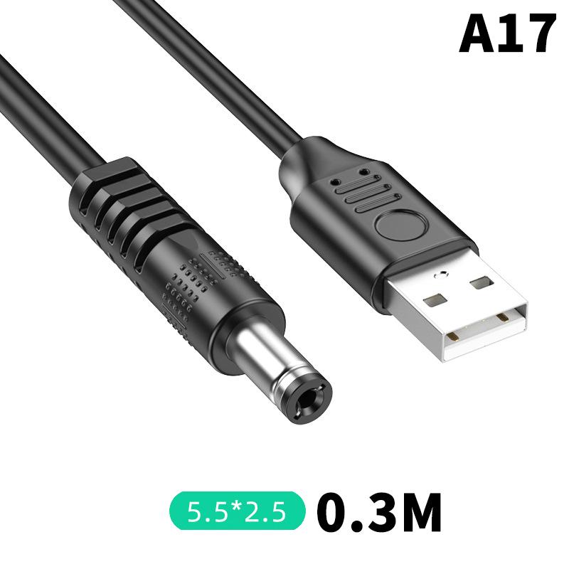 1 Pezzo Connettore Adattatore Spina AC Maschio USB a Jack DC 5.5X2.1mm 5.5X2.5mm Cavo di Alimentazione Convertitore Interfaccia Caricabatterie