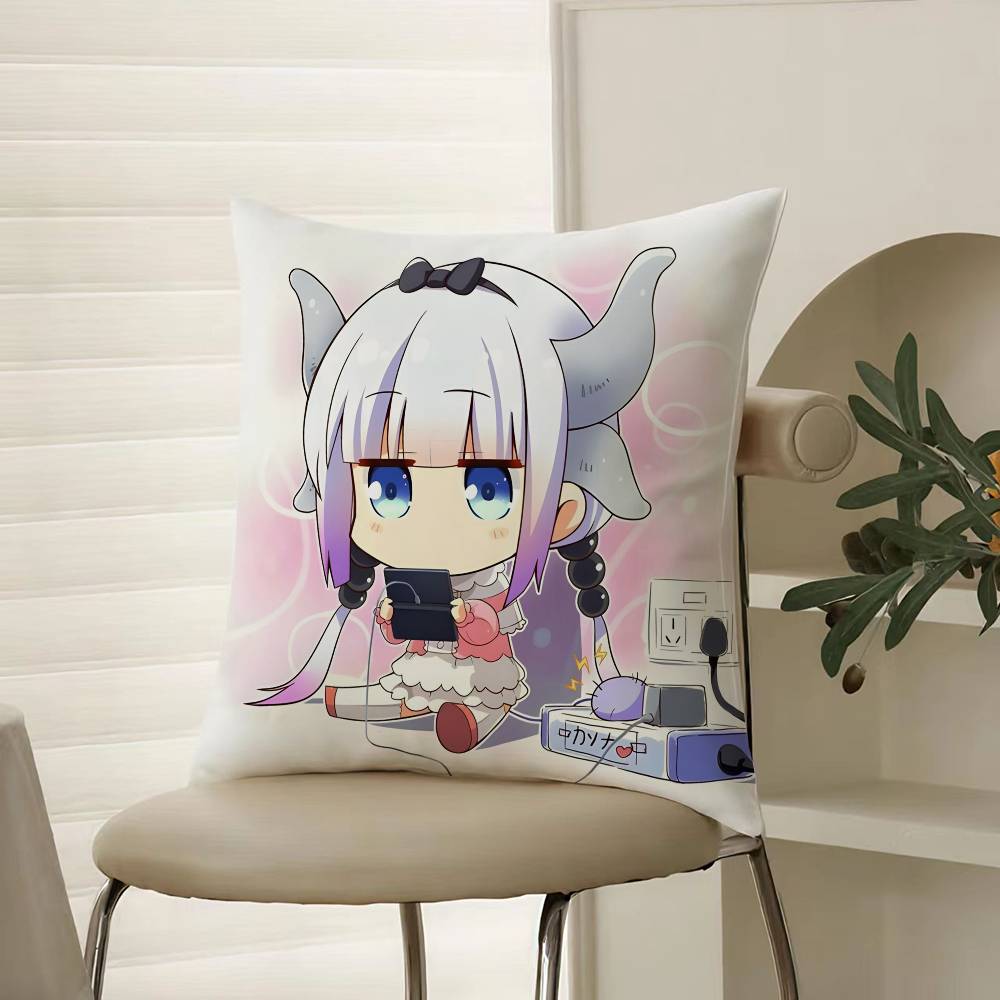 Anime Miss Kobayashis Dragon Maid-A Pillow Case Comfort Sofa Bed Silky Elegant Invisible Zipper Decorative Cushion Cover