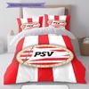 PSV Eindhoven Pattern Bedding,Quilt Set Quilt Cover Pillowcase Home Birthday Gift(1 * Duvet Cover + 2 * Pillowcase, Without Core)