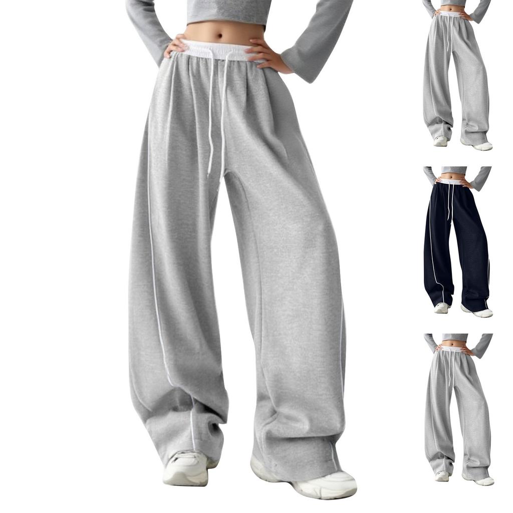 Baggy Sweatpants For Women Men High Waist Wide Leg Sweatpants Oversize Barrel Pants Casual Trousers