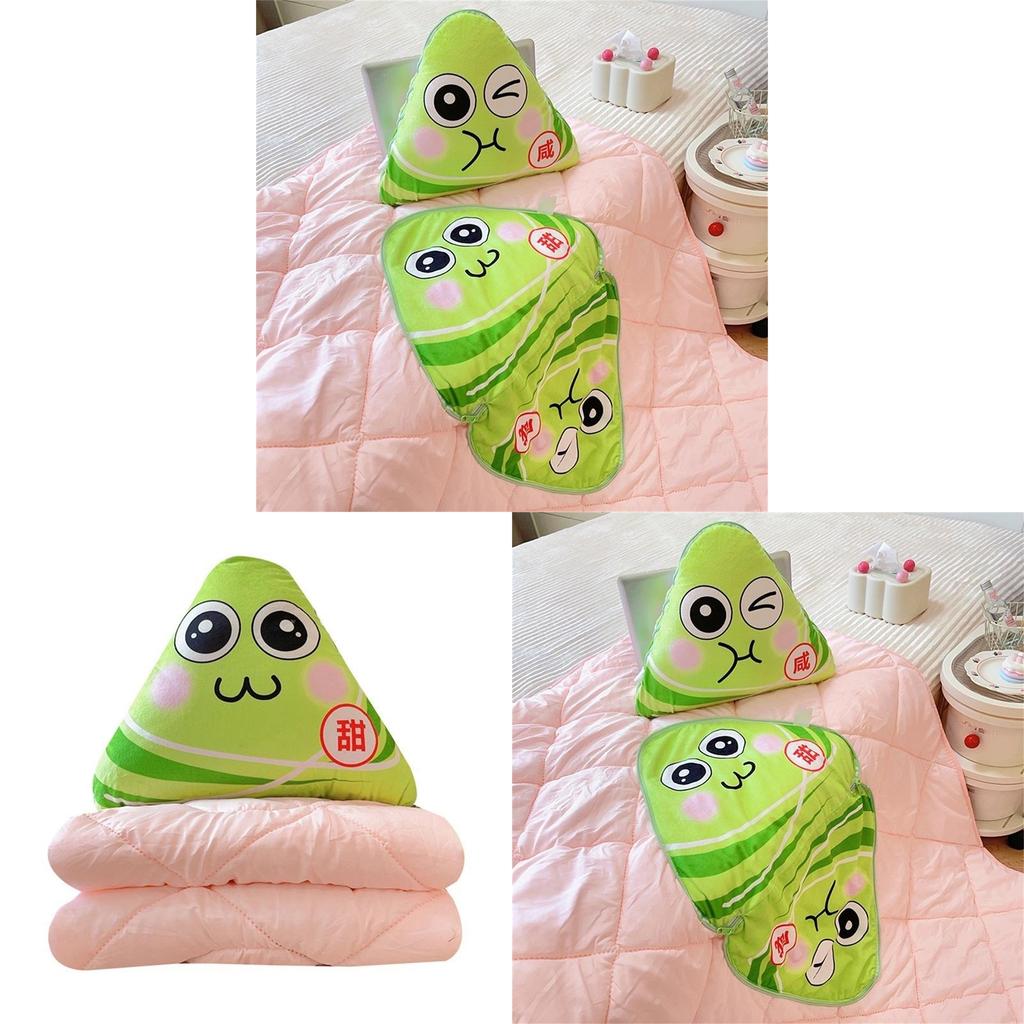 Doublesided Cute Big Eye Zongzi Blanket For Home Decor And Office Comfort