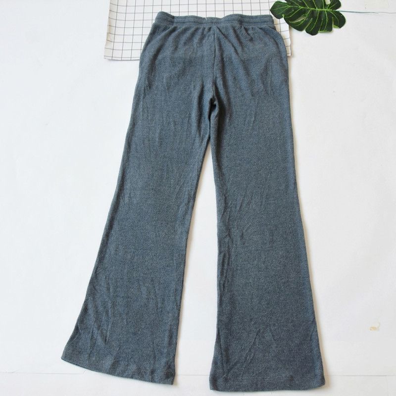 Women's Spring & Fall Soft Stretch Knitting Pajama Pants Can Be Outwear Casual Thin Velvet Home Pants Slightly Stretch Mop Trousers