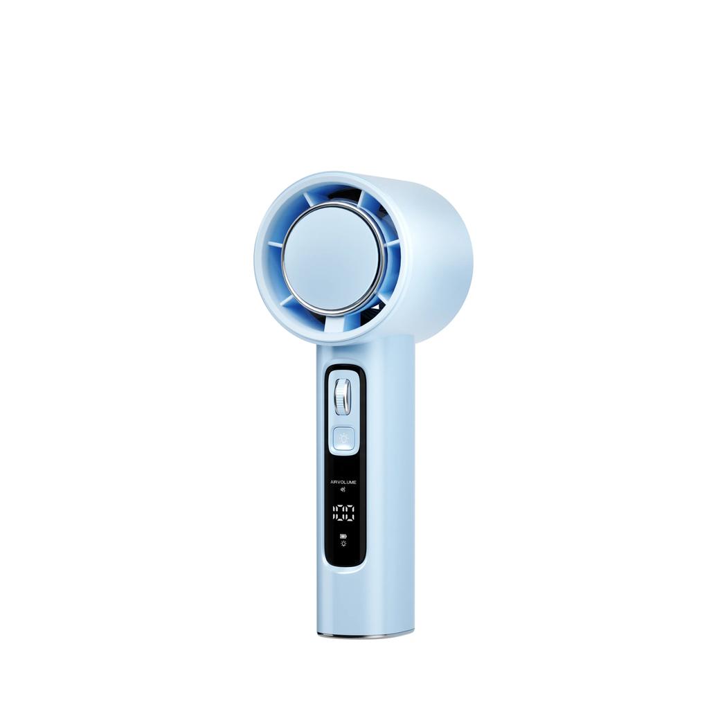 100 Gears Handheld Fan 3000mAh USB Mini Portable Rechargeable High-Speed Turbine Small Camping Fan with Rescue Flashlight