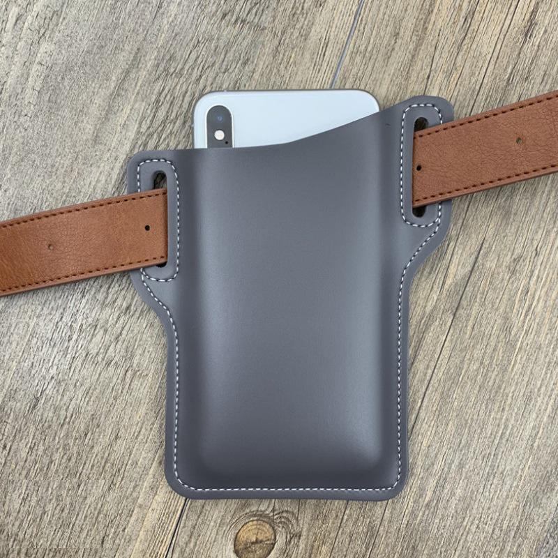 PU Leather Waist-Hanging Phone Pouch - Portable Belt Tool Storage Case
