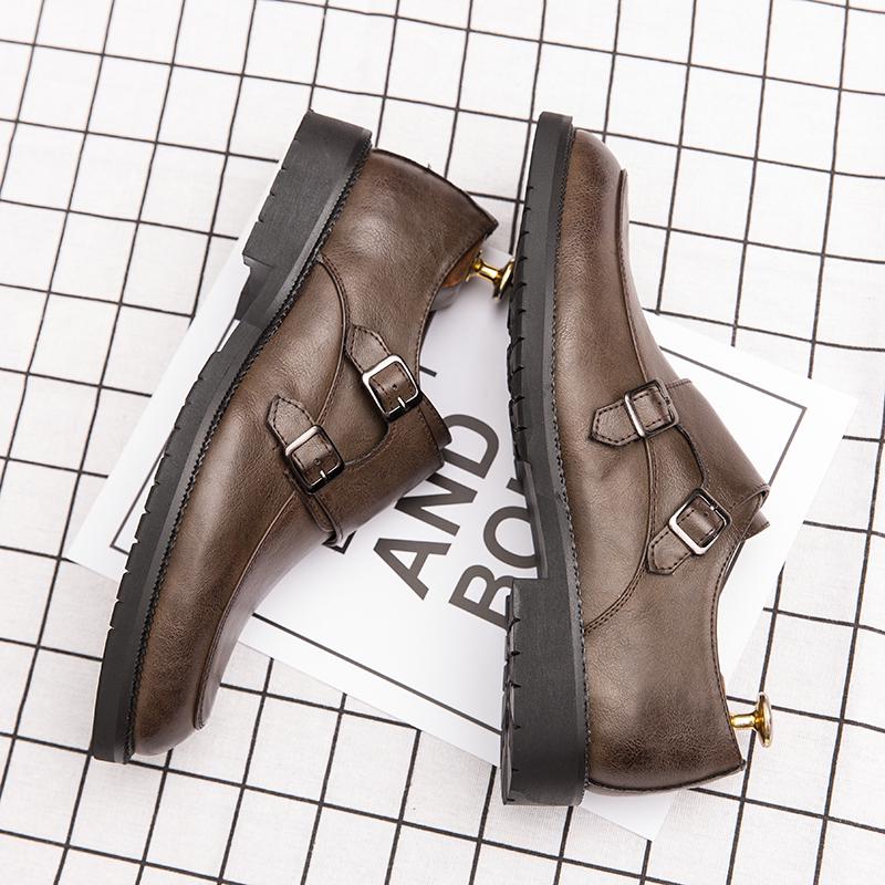 Classic Business Men's Leather Shoes Retro Elegant Style Groom's Wedding Leisure Party Hot Selling Suit Shoes DRESS Brown