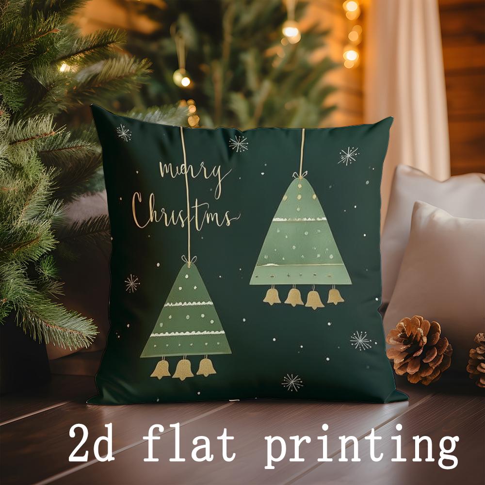 

Merry Christmas Decorative Cushion with Festive Patterns Pattern Cushion Cover Suitable for Sofa Bedroom Car Pillow Cover 16x16Inch