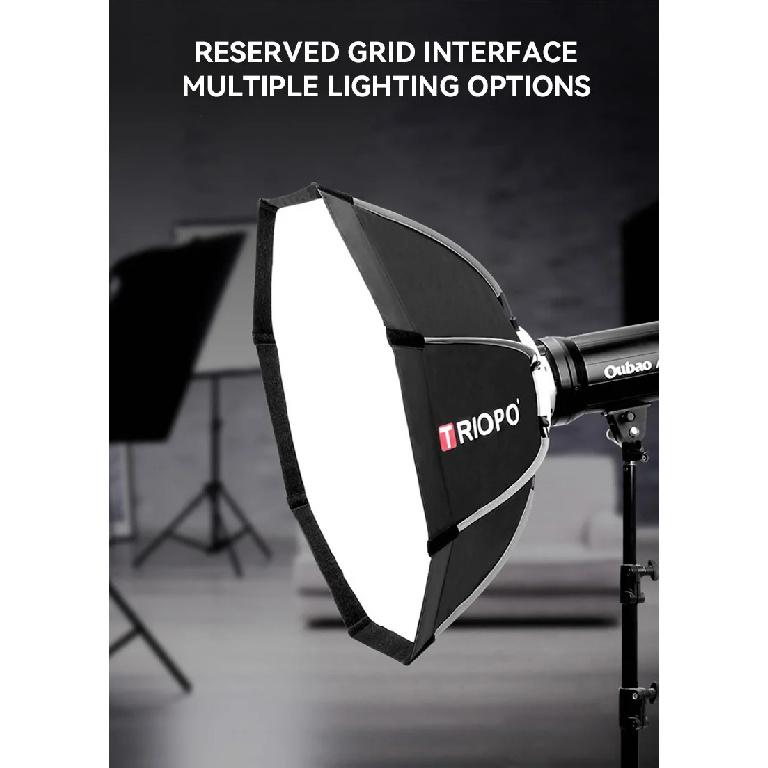 TRIOPO 55cm 65cm 90cm 120cm Foldable Octagon Softbox Bowens Mount for Sokani X100 COLBOR CL60 Godox Aputure LED Video Light