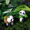 8pcs Cartoon Miniature Panda Figurines Lifelike Panda Statue Garden Decor Panda Ornament  Office
