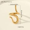 Luxury Non-Fading Drip Oil Open Ring - European and American Style Stainless Steel Statement Jewelry