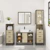VidaXL Ensemble de meubles de salle de bain 4 pcs chêne sonoma, armoire de salle de bain, armoire de rangement de toilette, 3301271