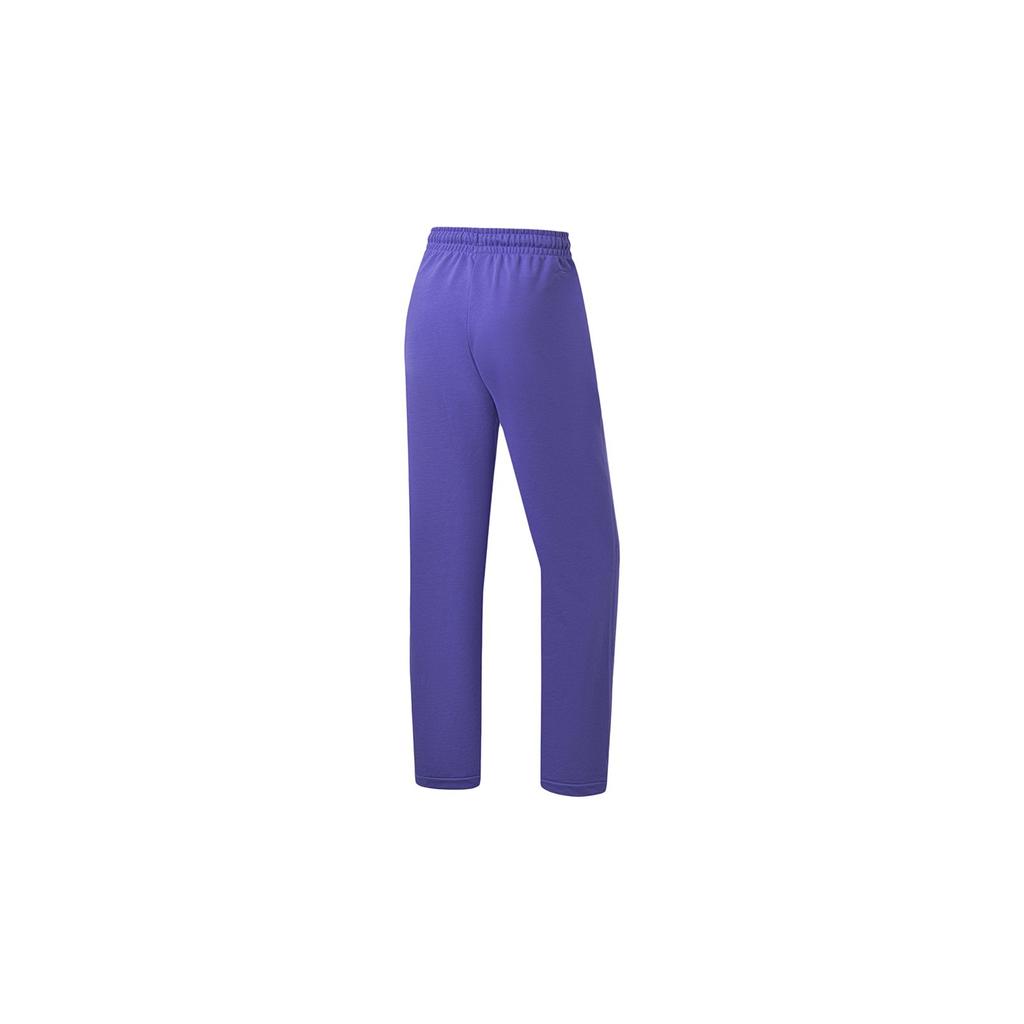 Li Ning Fitness Series Logo Embroidered Elastic Waist Straight Leg Sports Pants Women Pants Blue Purple AKLT556-5