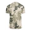 Men Tactical Camouflage Pattern Crew Neck Loose Fit Short Sleeve Outdoor Quick Dry T Shirt with Velcro Patch Panel