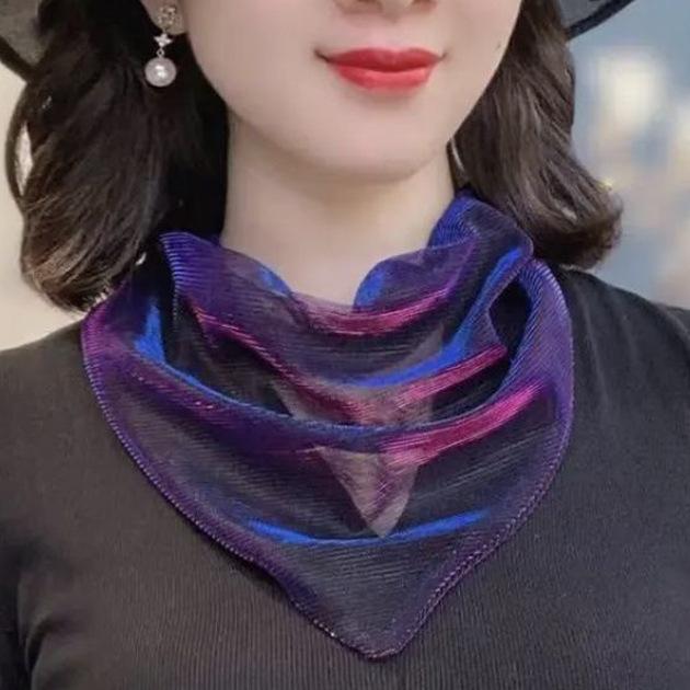 

Весенне-летний магнитный шарф для защиты шеи, из шелка, универсальный маленький шарф, треугольный шарф, шарф для покрытия шеи