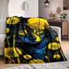 1pc Wolf Dandelion Night Blanket Lightweight Flannel Blanket Throw Blanket For Sofa, Bed, Travel, Camping, Livingroom, Couch, Chair, And Bed Yy2509026