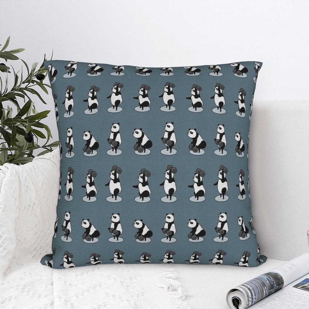 Kawaii Panda Dumbbell Pillowcase Polyester Cushion Cover Gift Throw Pillow Case Cover Bed Zipper