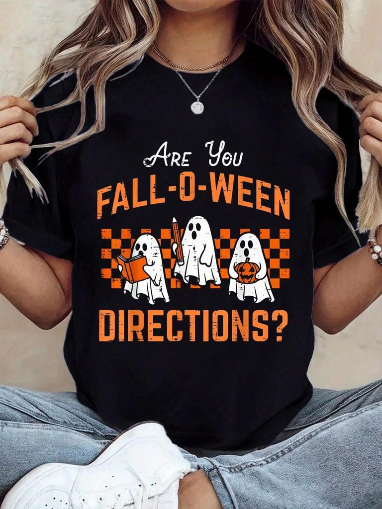 Are You Falloween Directions Funny Halloween Teacher Teach T-Shirt